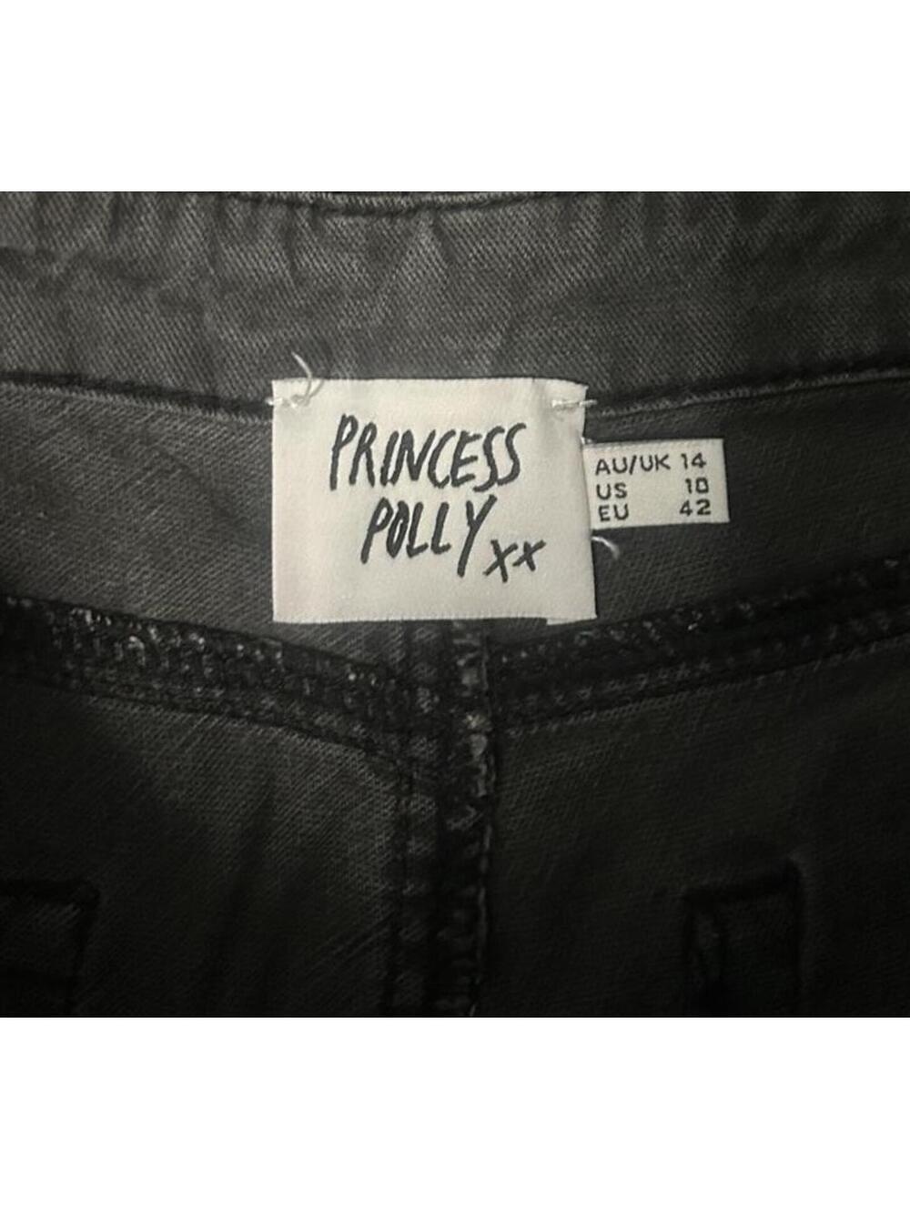 Princess Polly High-Waisted Black Jeans Size US 10 - Picture 3 of 5
